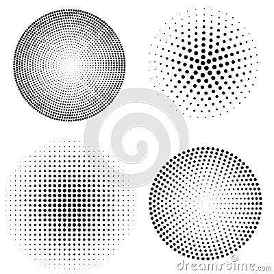 Set of halftone spheres. vector illustration Vector Illustration