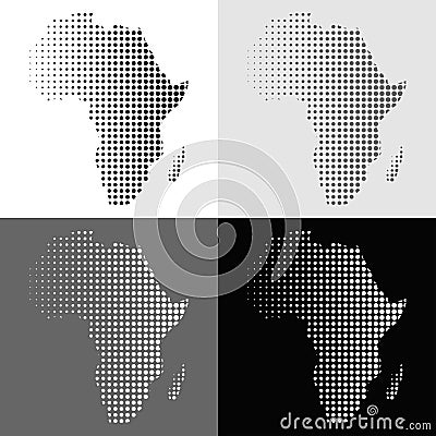 Set of halftone vector Africa map Vector Illustration