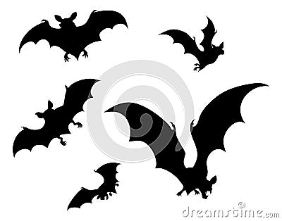 Halloween Bats Silhouette Vector Illustration