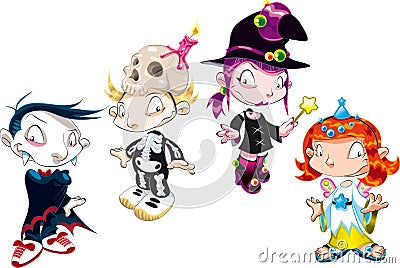 Set of Halloween Character Vector Illustration