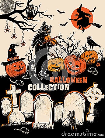 Halloween characters. Vector illustration Vector Illustration