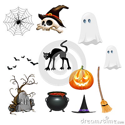 Set of Halloween Clipart Stock Photo