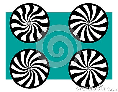 Set of hallucination circle with contour Vector Illustration