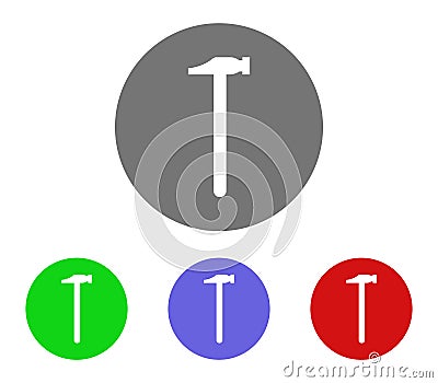 Set of hammer icons illustrated Stock Photo