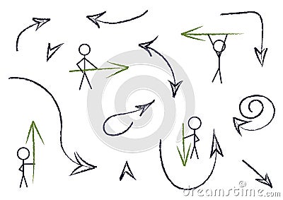 Set of hand drawn arrows, illustration Cartoon Illustration