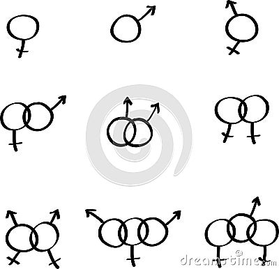 icons of the gay, lesbian, bisexual and transgender Vector Illustration