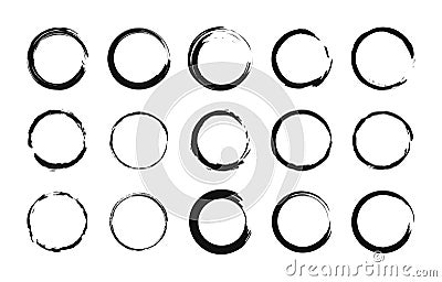 Set of Hand drawn circle. Drawning circle. Scribble doodle. Brush circle. Vector illustration Vector Illustration