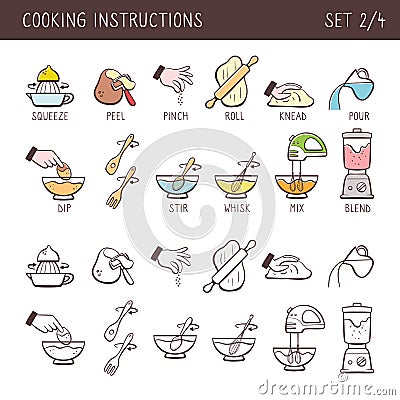 Cooking icons, Set 2 of 4 Vector Illustration