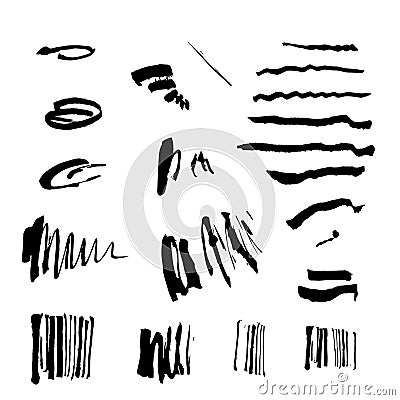 Set of hand drawn design elements. Stock Photo