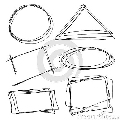 Set of hand drawn frames.Vector illustration Vector Illustration