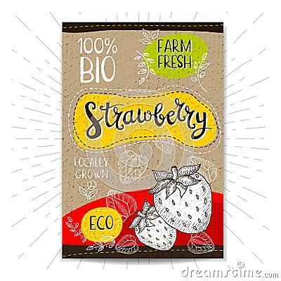 Set of hand drawn labels food, spices. Vector Illustration