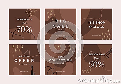 Creative Sale headers or banners with discount offer for social media mobile apps Stock Photo