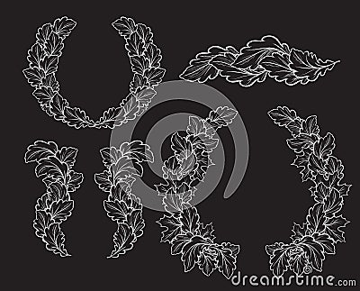 Set of hand drawn vector decorative elements for design. Vector Illustration