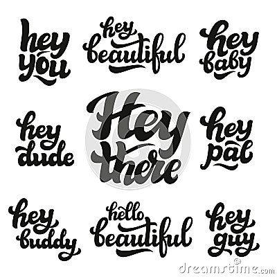 Set of hand drawn words Vector Illustration