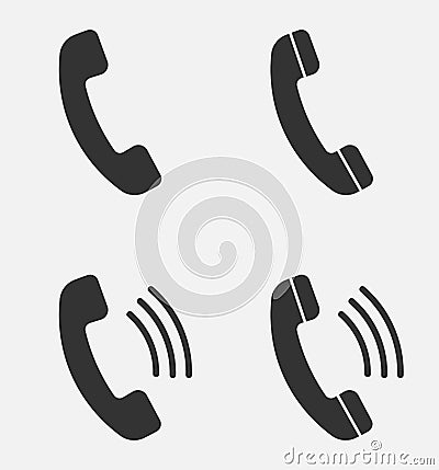 Set of handset icon isolated on background. Vector illustration. Vector Illustration
