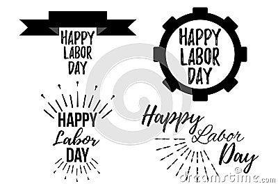 Set of Happy Labor Day banner and giftcard. Vector Illustration