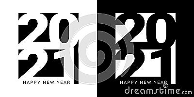 Set of Happy New Year 2021 logo text design. Vector Illustration