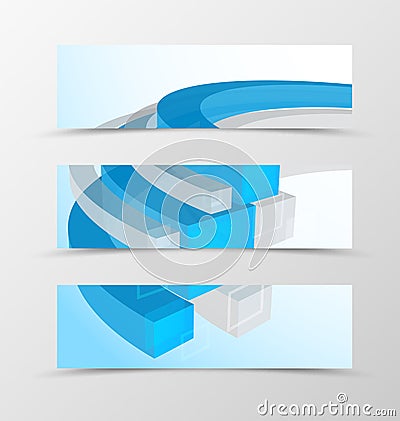 Set of header banner geometric design Vector Illustration