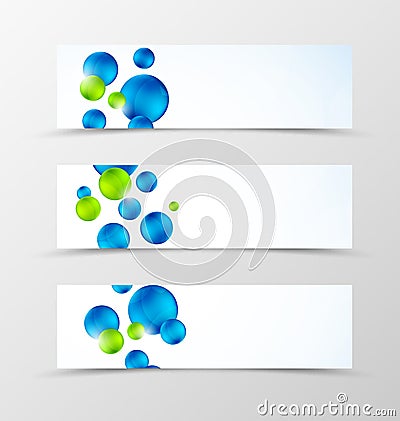 Set of header banner technologic design Vector Illustration