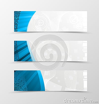 Set of header banner technologic design Vector Illustration