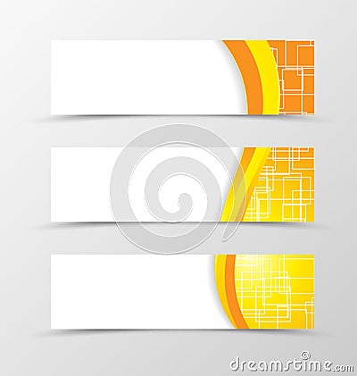 Set of header banner technologic design Vector Illustration