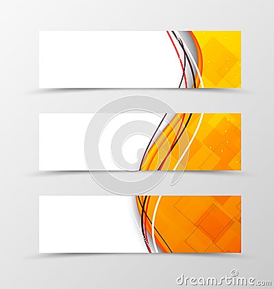 Set of header banner technologic wave design Vector Illustration