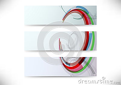 Set of headers with abstract element Vector Illustration