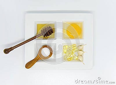 Set of healthcare beauty treatment Stock Photo