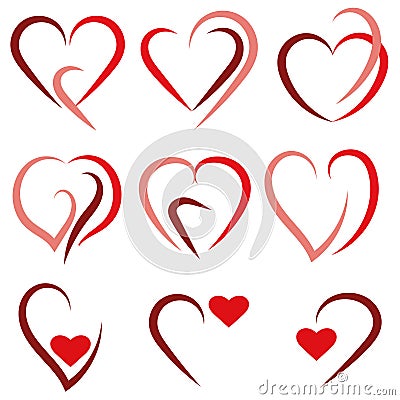 Set Heart logo - vector Vector Illustration