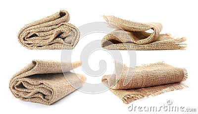 Set with hemp cloth Stock Photo