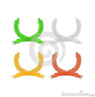 Set of Herald Wreath Vector Illustration