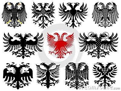 Set of heraldic german eagles Vector Illustration