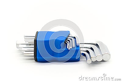 Set of hexahedron keys on a white background Stock Photo