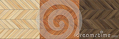 Set of high resolution seamless textures of wooden parquet. Chevron patterns Stock Photo
