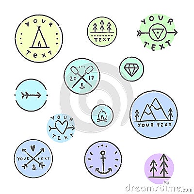 Set of hipater badges. Vector Illustration