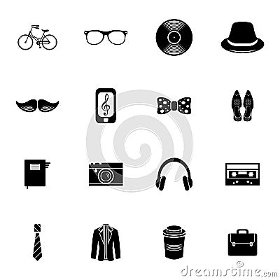Set of hipster icons Vector Illustration