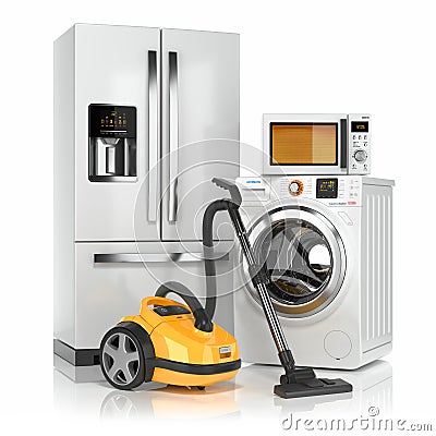 Set of home appliances Stock Photo