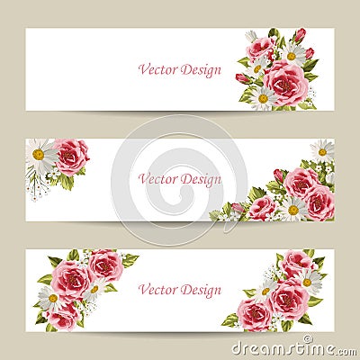 Set of horizontal banners Vector Illustration