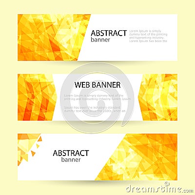 Set Horizontal summer web banner templates. Bright sun rays Vector Illustration