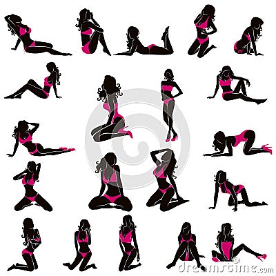 set of hot woman icons. Vector illustration decorative design Vector Illustration