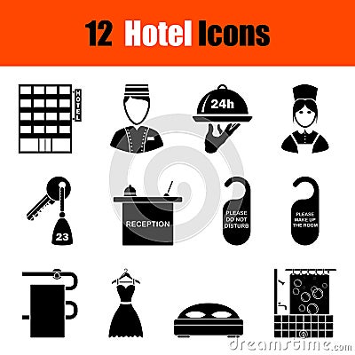 Set of hotel icons Vector Illustration