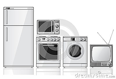 Set of household appliances Vector Illustration