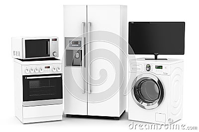 Set of household technics Stock Photo