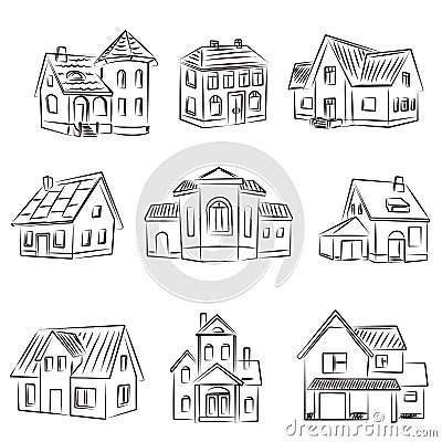 Set of Houses Vector Illustration