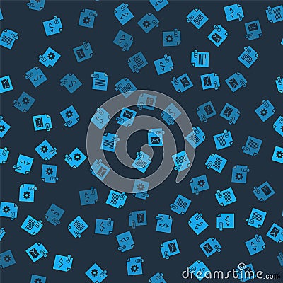 Set HTML file document, TXT, EML and DLL on seamless pattern. Vector Stock Photo