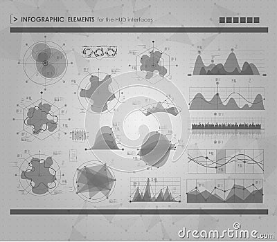 Set of HUD and infographic elements. futuristic user interface Vector Illustration