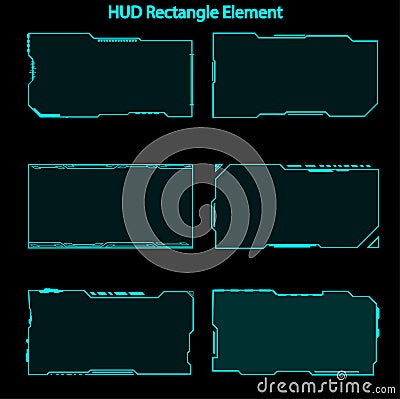 Set of hud rectangle elements,Futuristic Sci Fi Modern User Interface Set.hud rectangle elements,head up display,hud elements Stock Photo