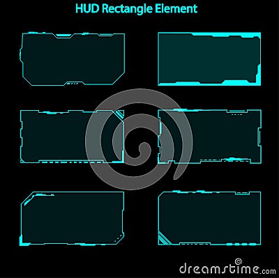 Set of hud rectangle elements,Futuristic Sci Fi Modern User Interface Set.hud rectangle elements,head up display,hud elements Stock Photo