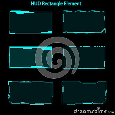 Set of hud rectangle elements,Futuristic Sci Fi Modern User Interface Set.hud rectangle elements,head up display,hud elements Stock Photo