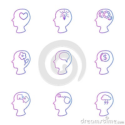 Set of human emotions Vector Illustration